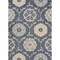 Laddha Home Designs 5' x 7' Gray and Blue Floral Hand Tufted Rectangular Wool Area Throw Rug